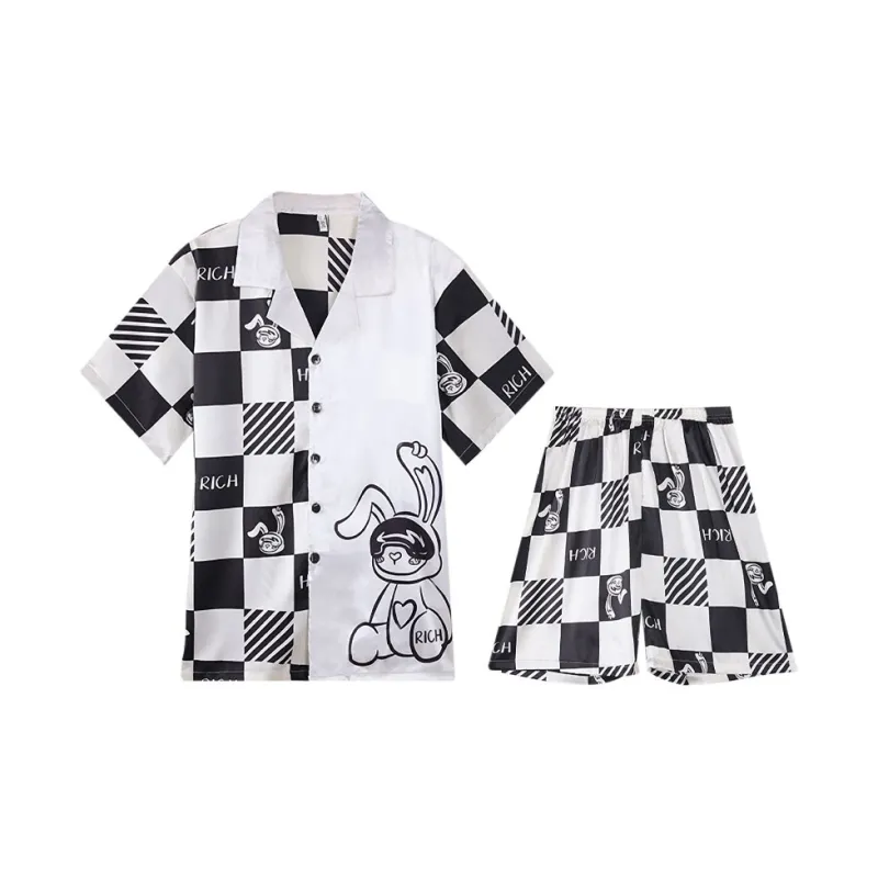 Qiao Ni Tong Pajama Set Men's Black-34
