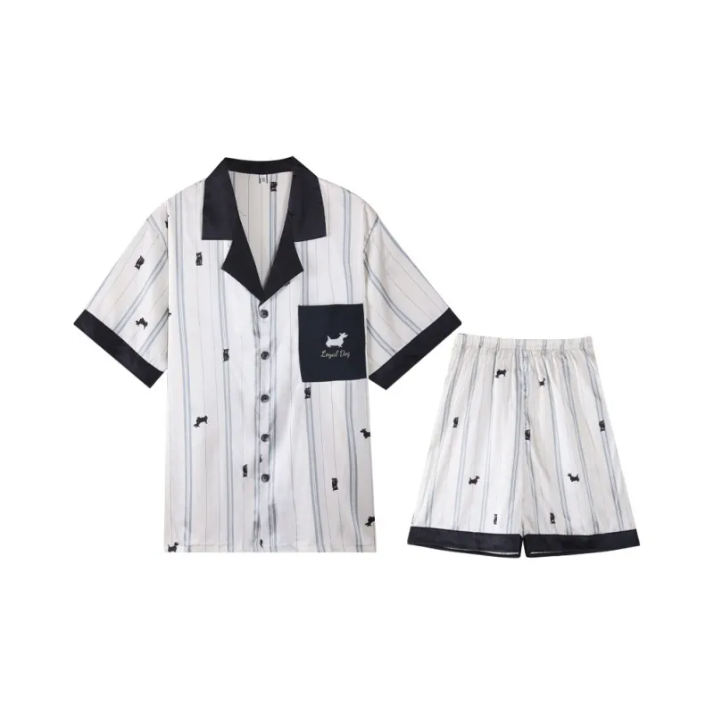 Qiao Ni Tong Pajama Set Men's Black-42
