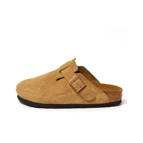 Boku Cork Sole Leather Patchwork Slip Resistant Wrap toe Slippers Unisex Sand