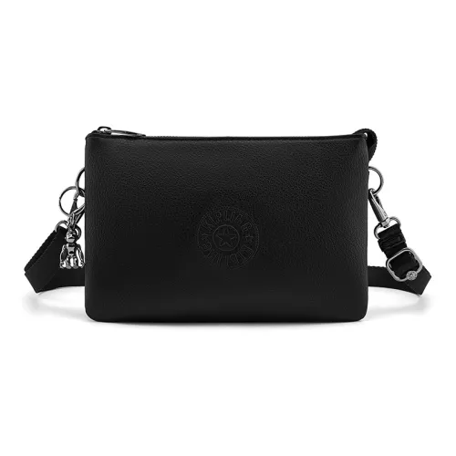 Kipling Shoulder Bags Black Leather With Canvas