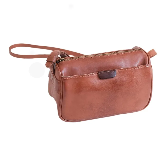 H YXIANG Imported Top Grain Vegetable Tanned Cow Leather Crossbody Bags Shoulder Bags Women's Black/Brown-3