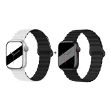 Apple Silicone Strap-White Black * Midnight Black