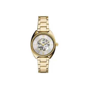 FOSSIL VALE Collection Wrist Watch Automatic Mechanical Movement Stainless Steel Strap 35mm Silver Dial Unisex