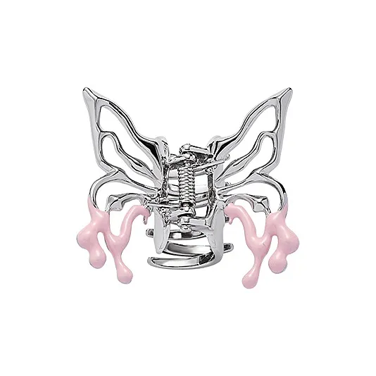 MAGICPOLE Alloy Hair Clips Women's Silver/Pink-3