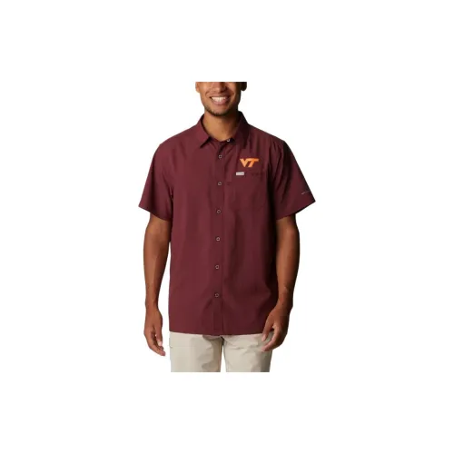 Columbia PFG Slack Tide Shirts Men Burgundy