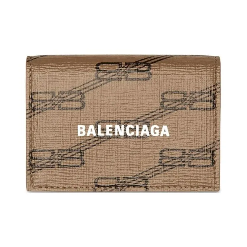 Balenciaga Polyurethane Polyester Cotton Wallet Mini Women's Beige-0