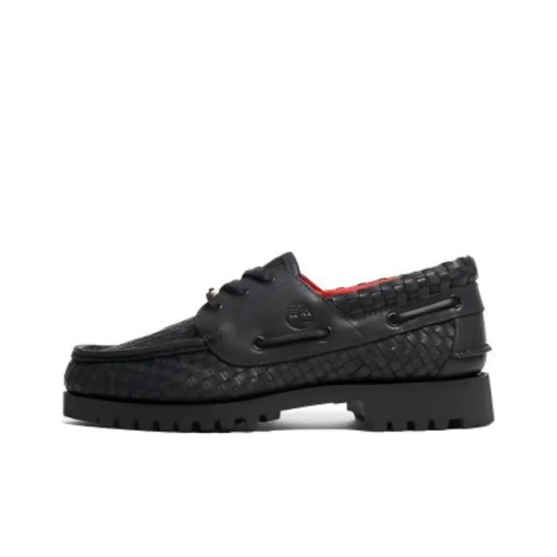 Timberland Woven Leather 3-Eye Lug Supreme Black-0