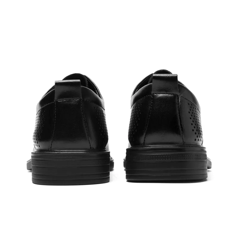 HLA Dress Shoes Men Low Top Black-16
