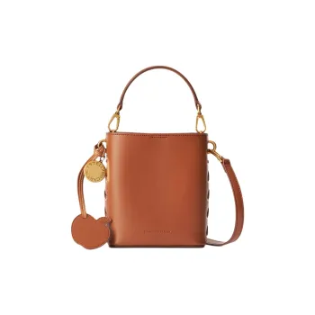 Stella McCartney Frayme Logo-Charm Bucket Bag