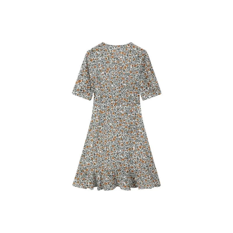 H YXIANG Short Sleeved Dresses Women's Vintage Daisy-1