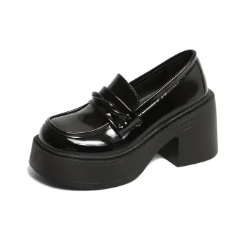 SHUXI Loafers Women's Gloss Black/Matte Black