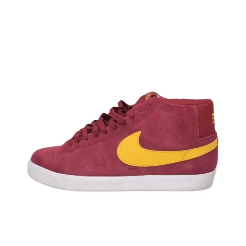 Nike Blazer Skateboard Shoes Unisex Mid-Top Red, Yellow