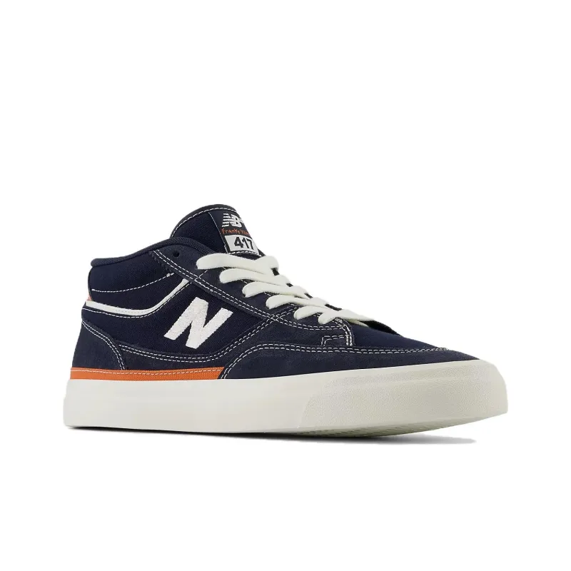 New Balance Numeric Franky Villani 417 Anti Slip Wear Resistant Mid Top Casual Shoes Unisex Blue White-2
