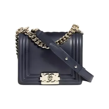 CHANEL LEBOY Embossed Calfskin With Grains Shoulder Bag Crossbody Bag Mini Women's Black
