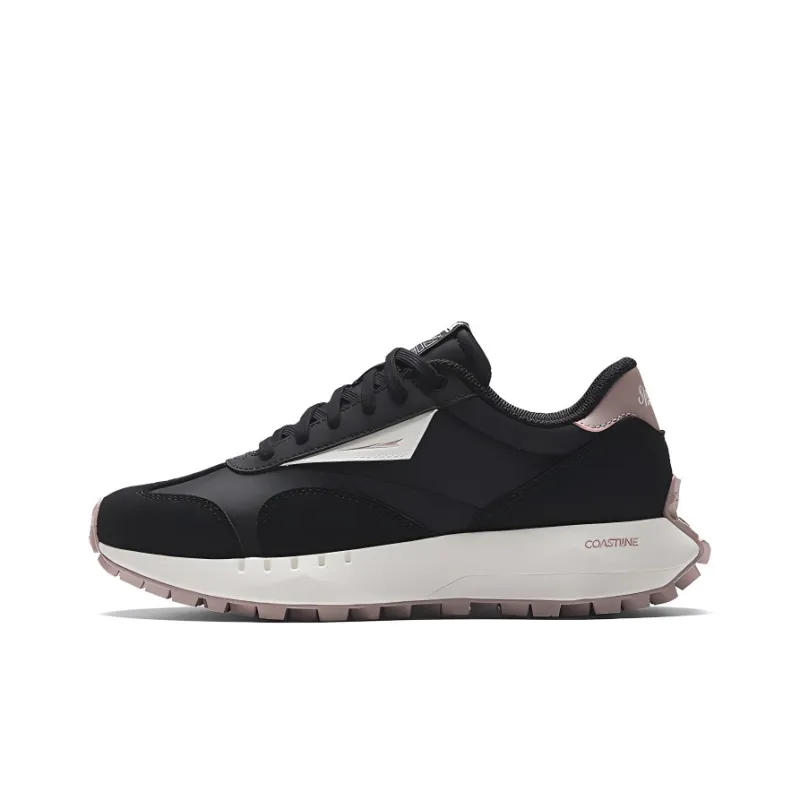 Sprandi Coastline Series Cushioning Height Increasing Low-Top Casual Shoes Women's Black Pink-0