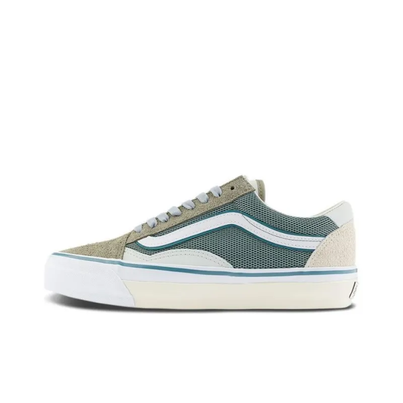 Vans Old Skool Collection TDC Slip Resistant Shock Absorbers Low Top Skateboard Shoes Unisex Beige Green-0