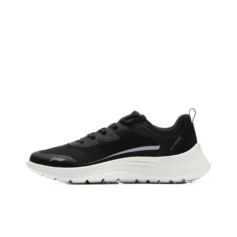 LiNing Light String Abrasion Resistant Cushioning Slip Resistant Lightweight Low Top Running Shoes Women's Black-0