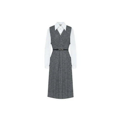 BBLLUUEE Long-Sleeved Dresses Women's Mist Gray