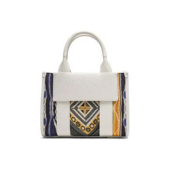 COOGI Synthetic Leather Handbag Trumpets Women's Ecru