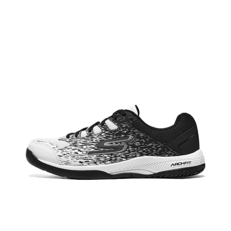Skechers Durable Breathable Low Top Running Shoes Men's White Black-0