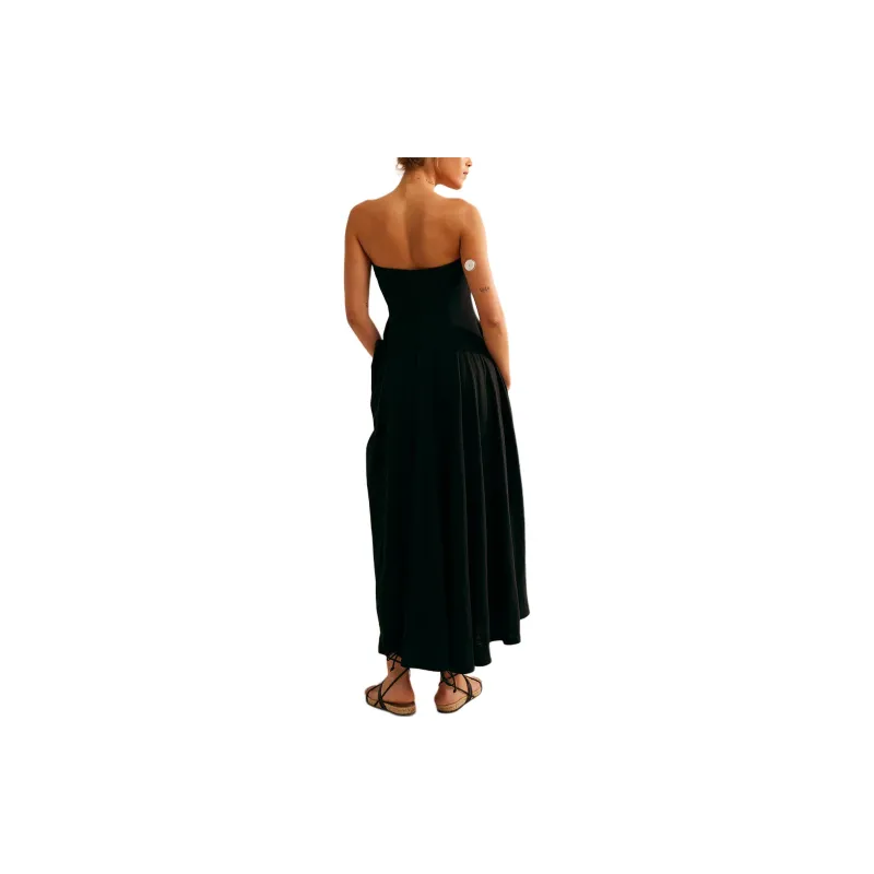 FREE PEOPLE Rhone Maxi Sleeveless Dress Women's BLACK/Black-1
