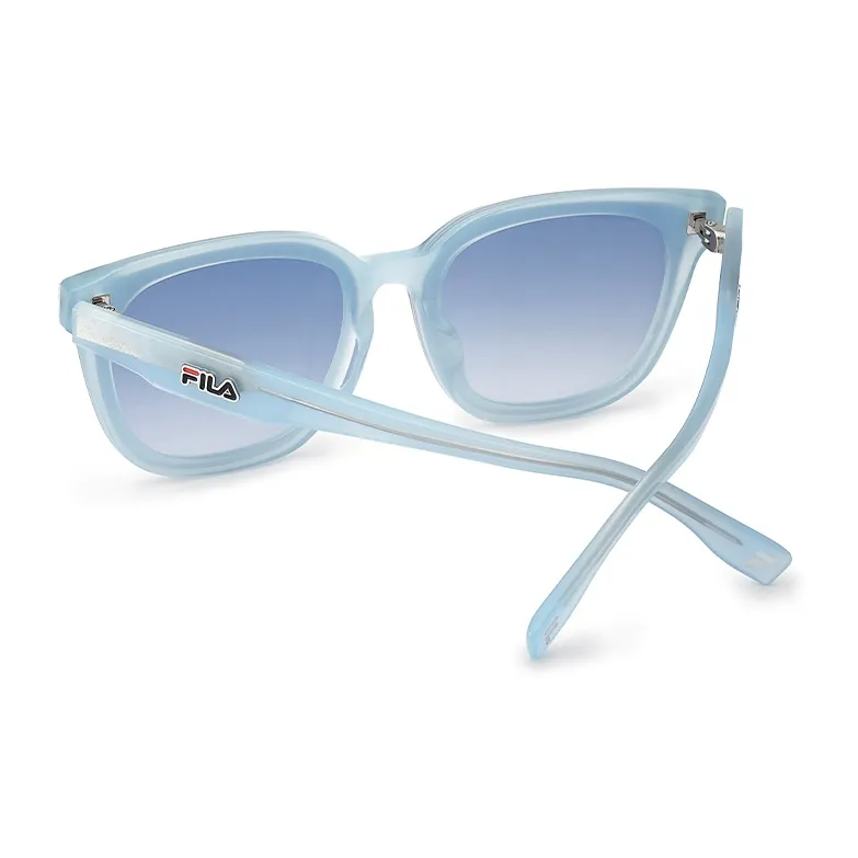 FILA Plate Frame Irregular Shape Sunglasses Unisex Piano Black, Orchid White, Sea Green-10