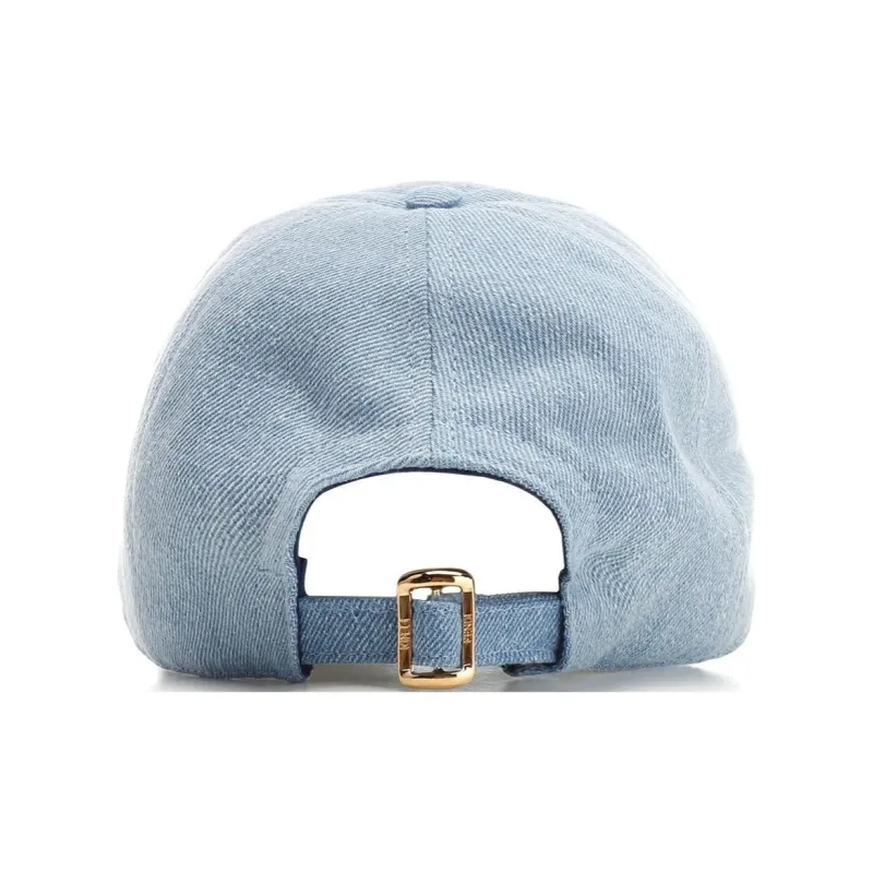 FENDI Logo embossed Denim Cap-2