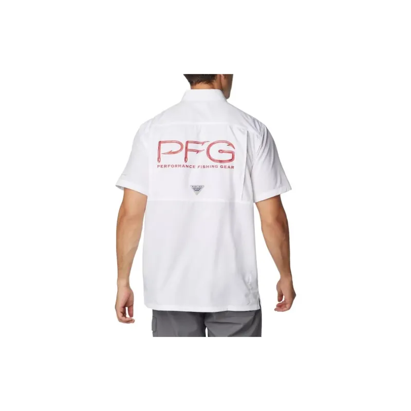 Columbia Collegiate PFG Slack Tide™ Camp Shirt Shirt Men's White-1