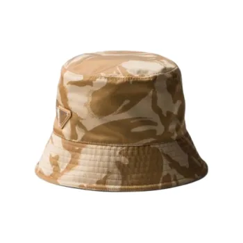 PRADA Recycled Nylon Bucket Hats Men's Khaki