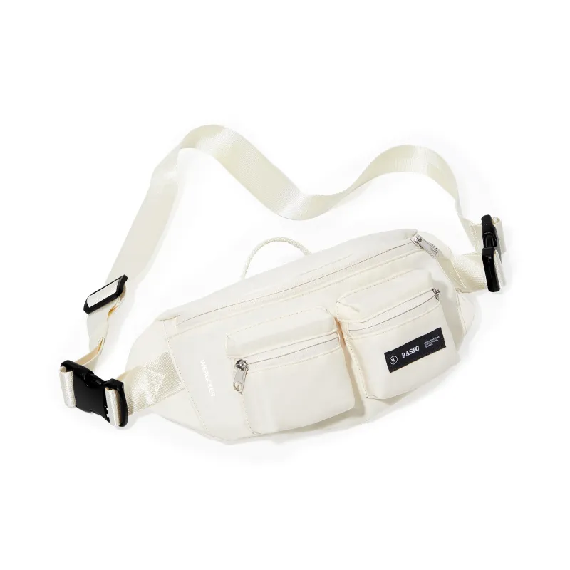 Werocker Nylon Fanny Pack Regular Unisex Classic Black Ecru Mint Green Gray Brown Royal Blue Army Green Gray-7