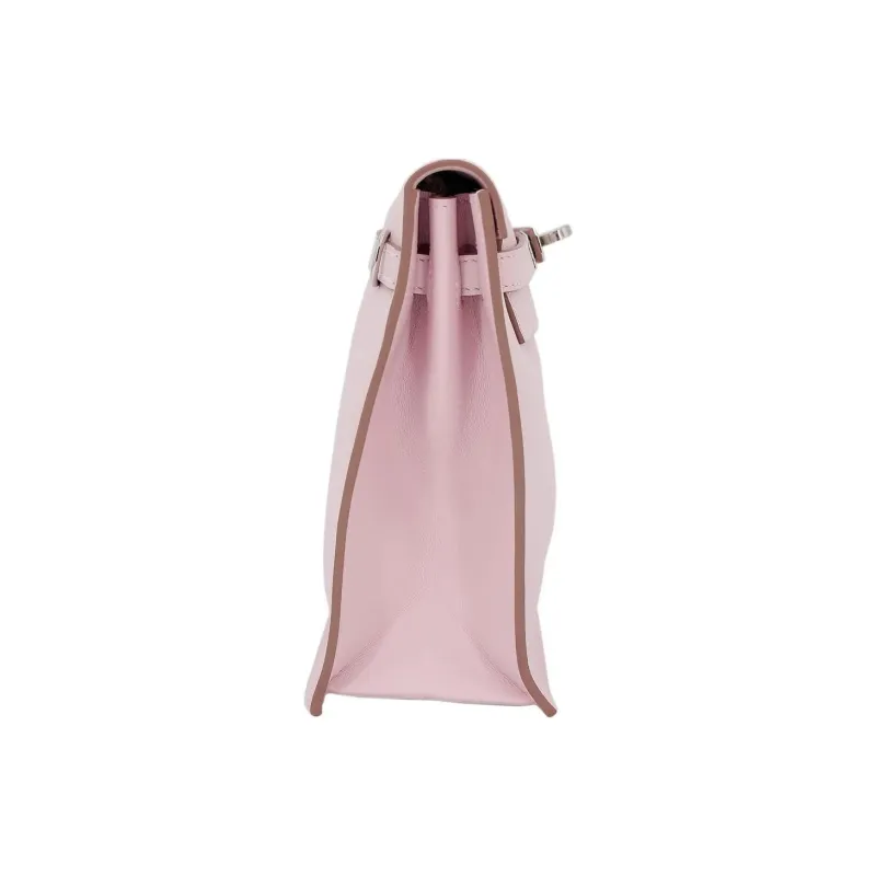 HERMES Kelly Danse Swift Calfskin One Shoulder Crossbody Clutches Women's 09 Mauve Pale Dream Pink-3