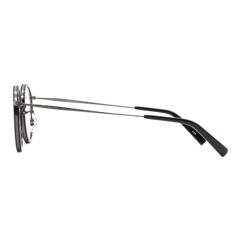 MASUNAGA Titanium Silicone Round Eyeglass Frames Unisex Black-4