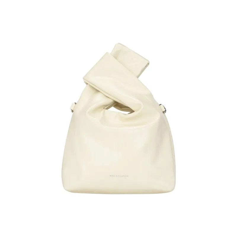OMI Synthetic Leather One Shoulder Handbag Trumpets Women's Black/White/Pink-4