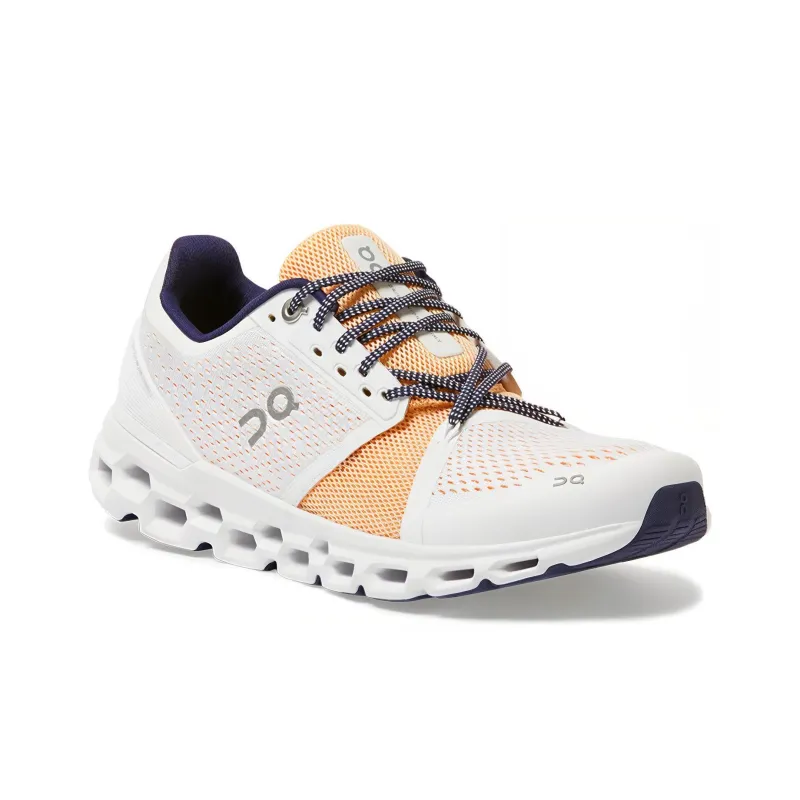 On Cloudstratus Cushioned Slip Resistant Low Top Running Shoes Women's White Yellow-2