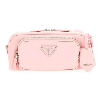 PRADA Nappa Leather Crossbody Bag, Shoulder Bag Women's Pink