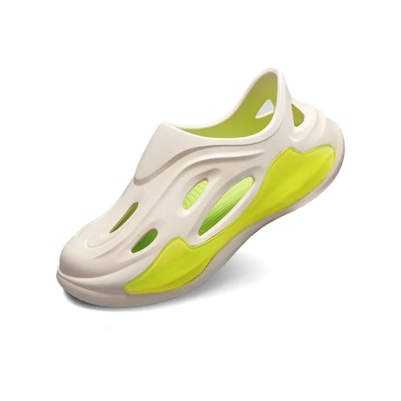 CAOT Jelly Perforated Shoes Series Clogs Unisex Beige Green-1