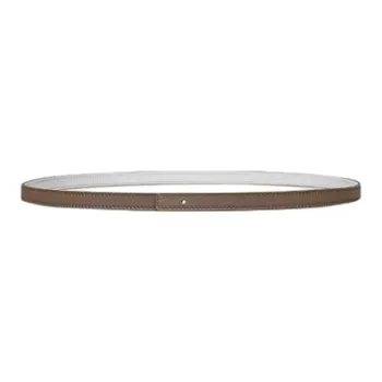 HERMES Two Tone Design, Smooth Buckle Leather Belts Women's Brown Width 1.3cm
