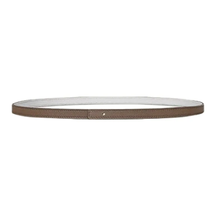 HERMES Two Tone Design, Smooth Buckle Leather Belts Women's Brown Width 1.3cm-0