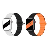 Apple Silicone Strap-White Black * Black Orange
