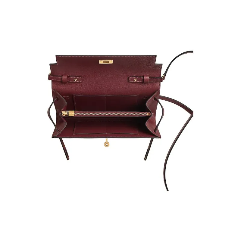 HERMES Kelly To Go Evercolor Leather Handheld Crossbody Bag Shoulder Bag Women's 55 Rouge Hermes Red-2