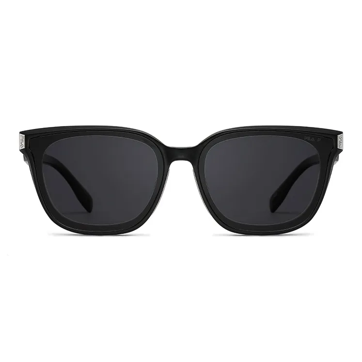 FILA Plate Frame Irregular Shape Sunglasses Unisex Piano Black, Orchid White, Sea Green-1