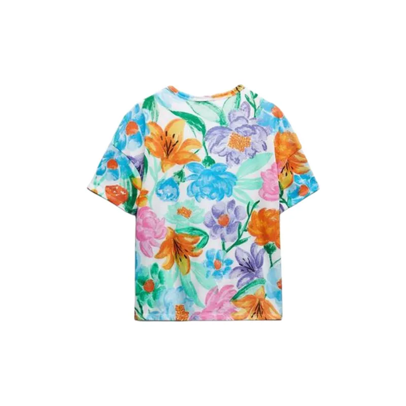 ZARA T-Shirt Women's Plant Print-1