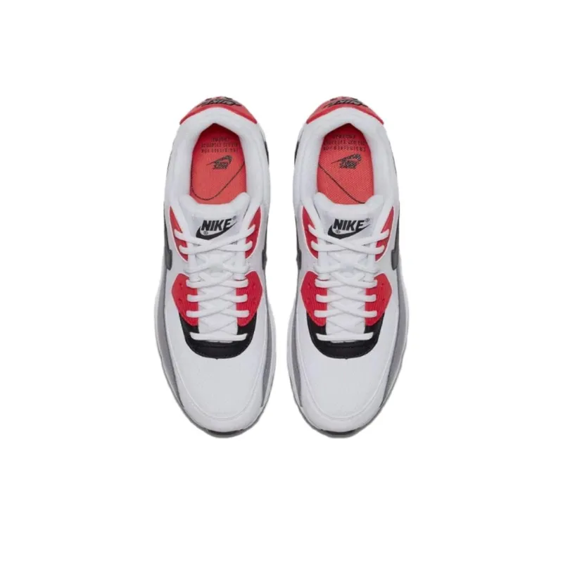 Nike Air Max 90 White Black Dust Solar Red Women's-2