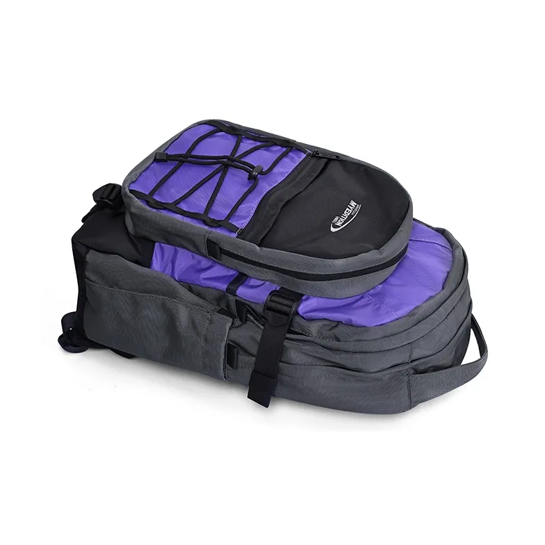 MYEDITION Students Backpack Fabric Black/Purple Unisex-12