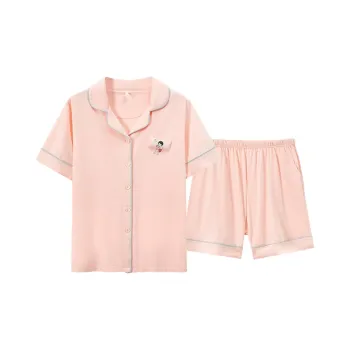Flowers In Water Pajama Set Women's Light Pink