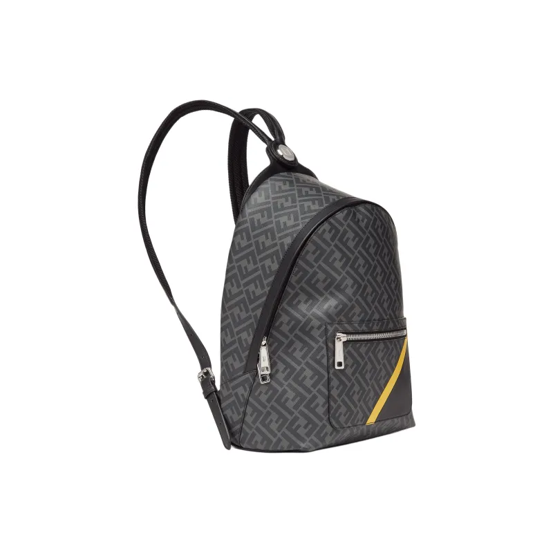 FENDI Canvas Backpack Medium Size Unisex Black-1
