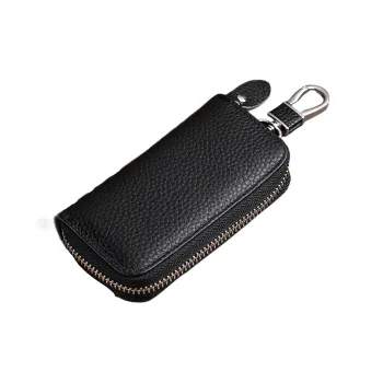 OUZIHUANG Cow Leather Key Pouch Regular Men's Black/Brown/Light Blue/Gray/Ecru