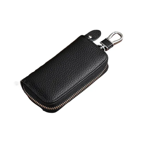 OUZIHUANG Cow Leather Key Pouch Regular Men's Black/Brown/Light Blue/Gray/Ecru