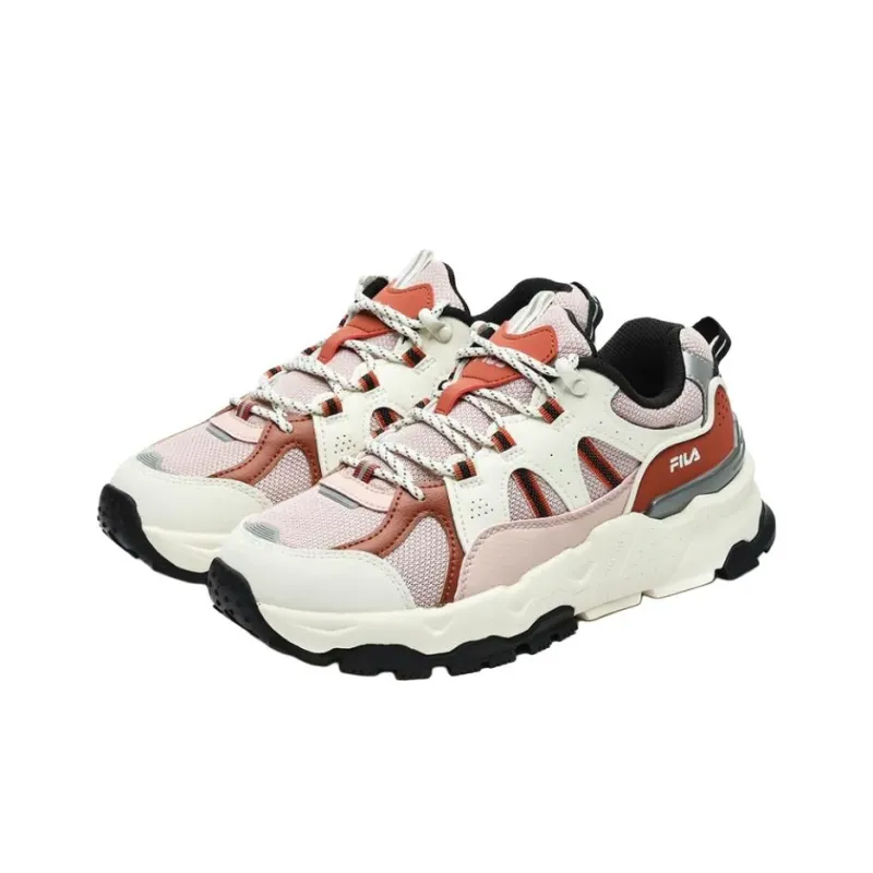 FILA Trek 1S Cushioning Anti-Slip And Wear-Resistant Low-Top Casual Shoes Women's White Pink-2