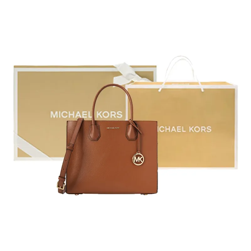MICHAEL KORS Mercer Cow Split Leather Shoulder Bag Crossbody Bag Handbag Large Size Women's Leather Brown-6